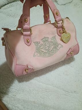 Juicy Couture Baby Pink Mini Barrel Bag with Heart Charm
